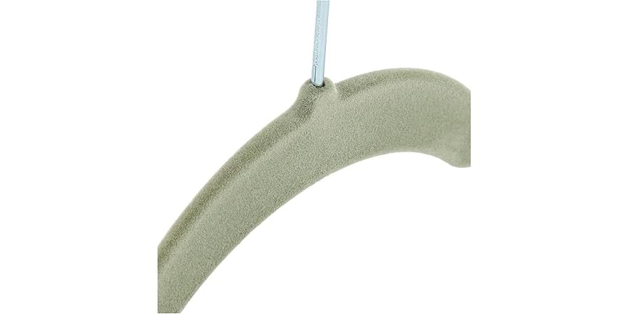 Amazon Basics Space Saving Slim Velvet Non-Slip Clothes Hangers, Sturdy, Gray/Silver, 100-Pack
