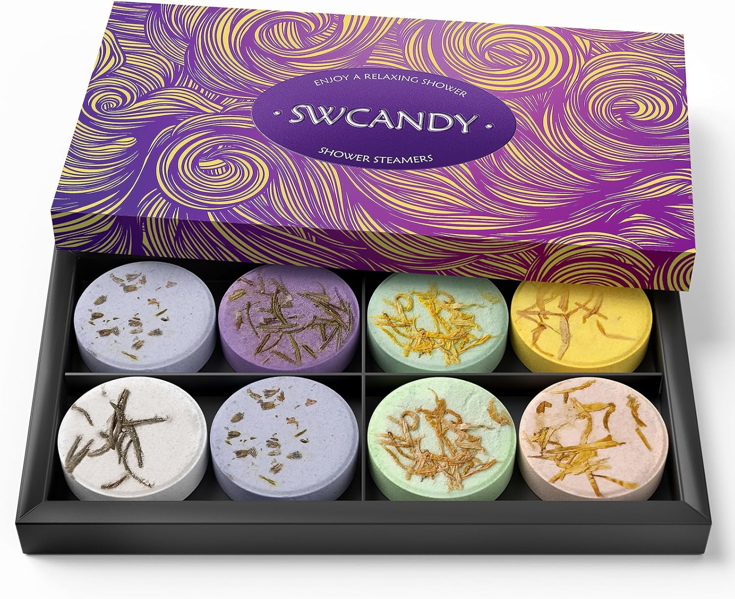 Shower Steamers Aromatherapy Birthday Gifts for Women - SWCANDY 8 Pcs Mothers Day Gifts, Mom Wife Daughter Grandma Sister Her Self Care with Natural Essential Oils Relaxation Home SPA Travel Holidays