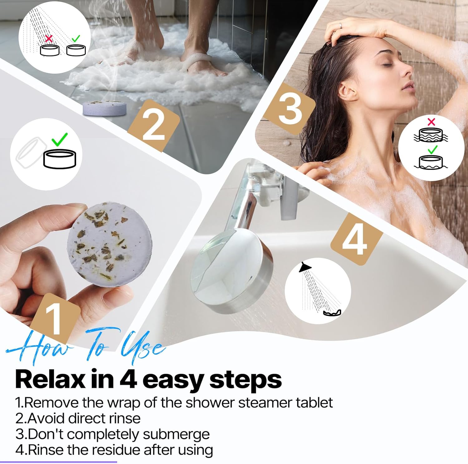 Shower Steamers Aromatherapy Birthday Gifts for Women - SWCANDY 8 Pcs Mothers Day Gifts, Mom Wife Daughter Grandma Sister Her Self Care with Natural Essential Oils Relaxation Home SPA Travel Holidays