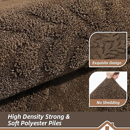 BEQHAUSE Door Mats 20”x32”, Non-Slip TPR Backing Entryway Doormat, Super Absorbent Welcome Mat for Front Door, Mud Shoes & Paws, Washable Entry Rugs, Brown