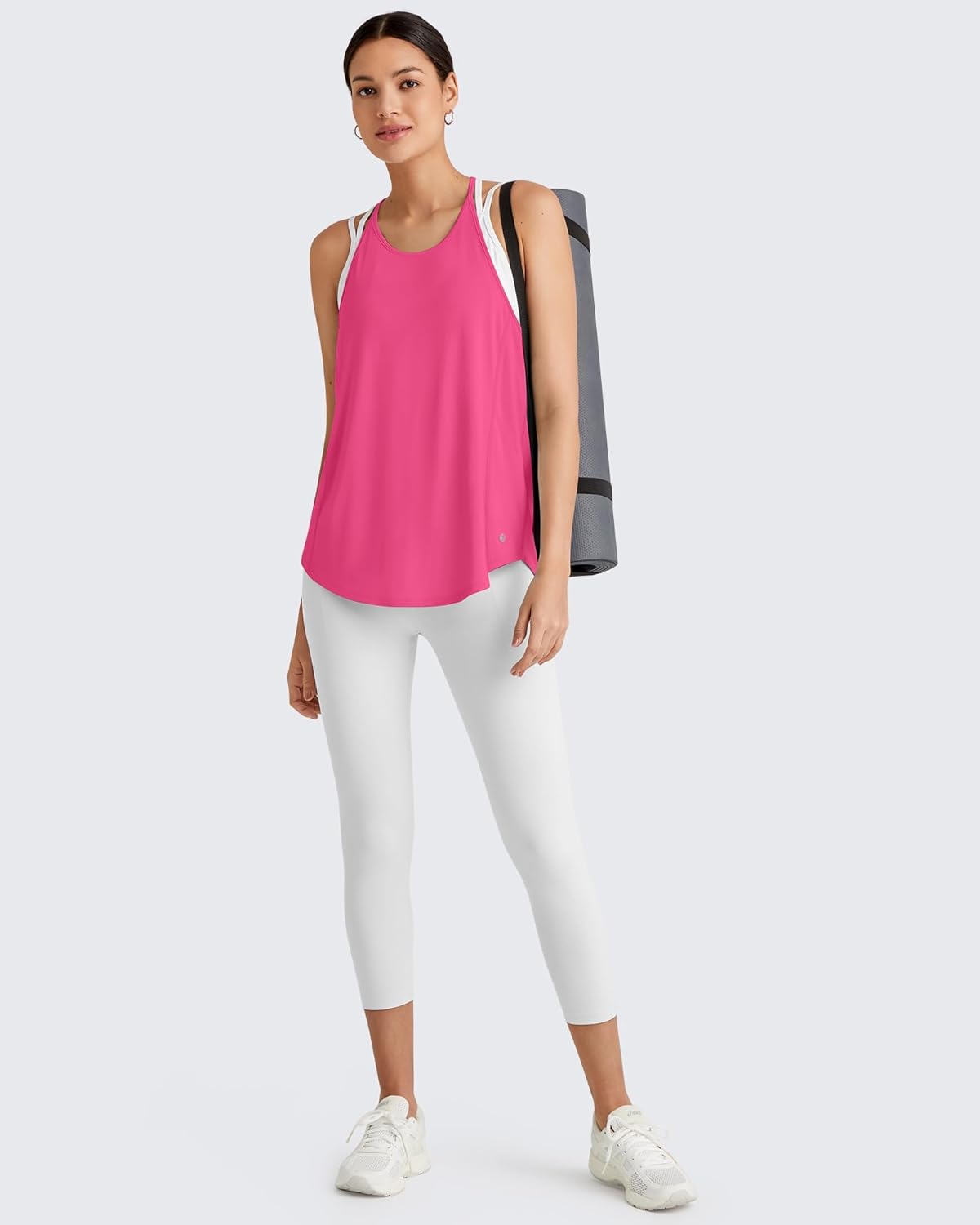 G4Free Running Tops for Women Spaghetti Workout Tank Fast Dry Athletic Racerback Gym Yoga Tanks Lightweight Summer Activewear (Hot Pink,XL,)