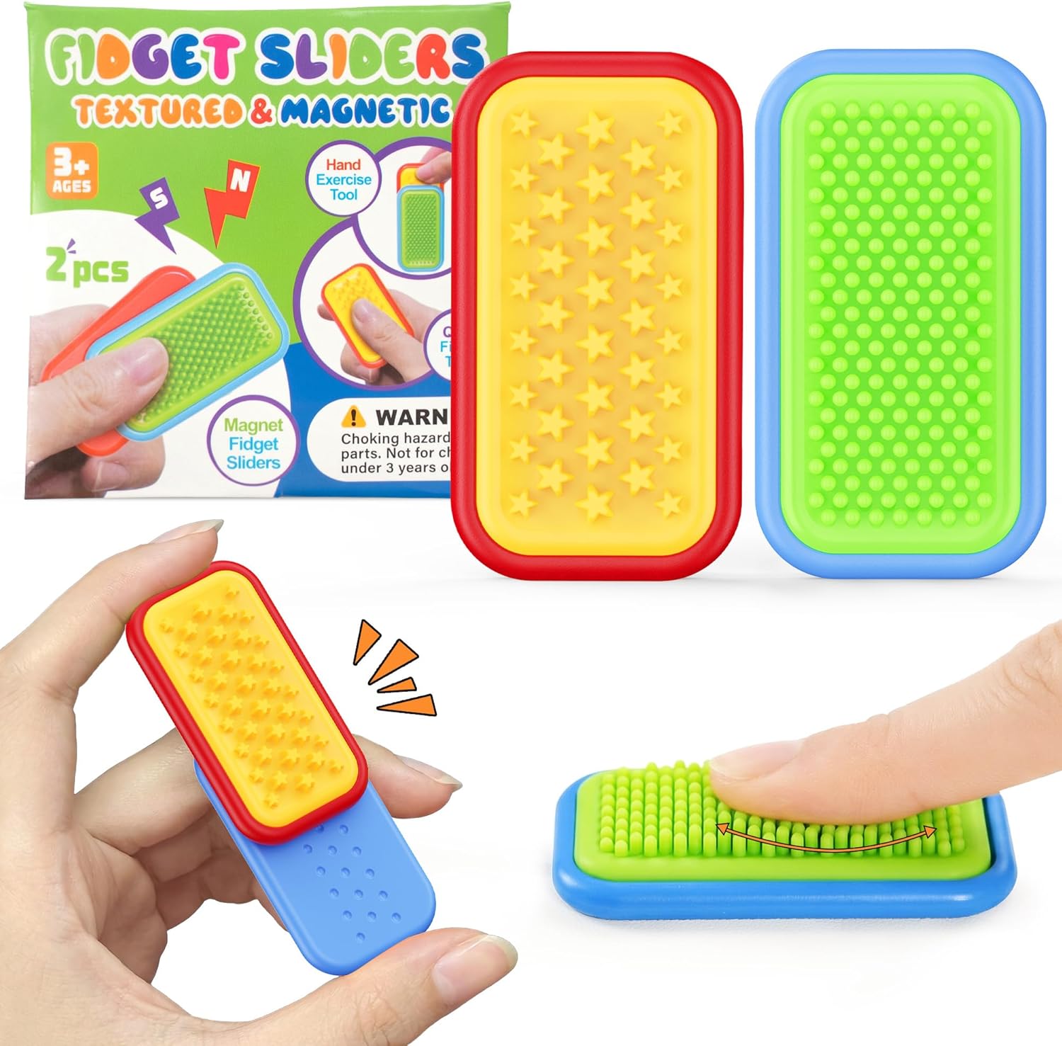 Magnetic Sensory Fidget Toys – Prism Rise & Pulse Line Style Silicone Sliders for Anxiety Relief, Autism & Office Focus, Travel Desk Must-Have for Adults & Kids