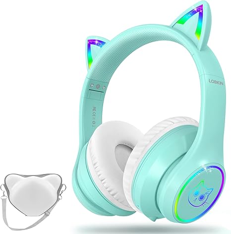 LOBKIN bluetooth headphones-Bluetooth 5.4 Kids Headphones with Case