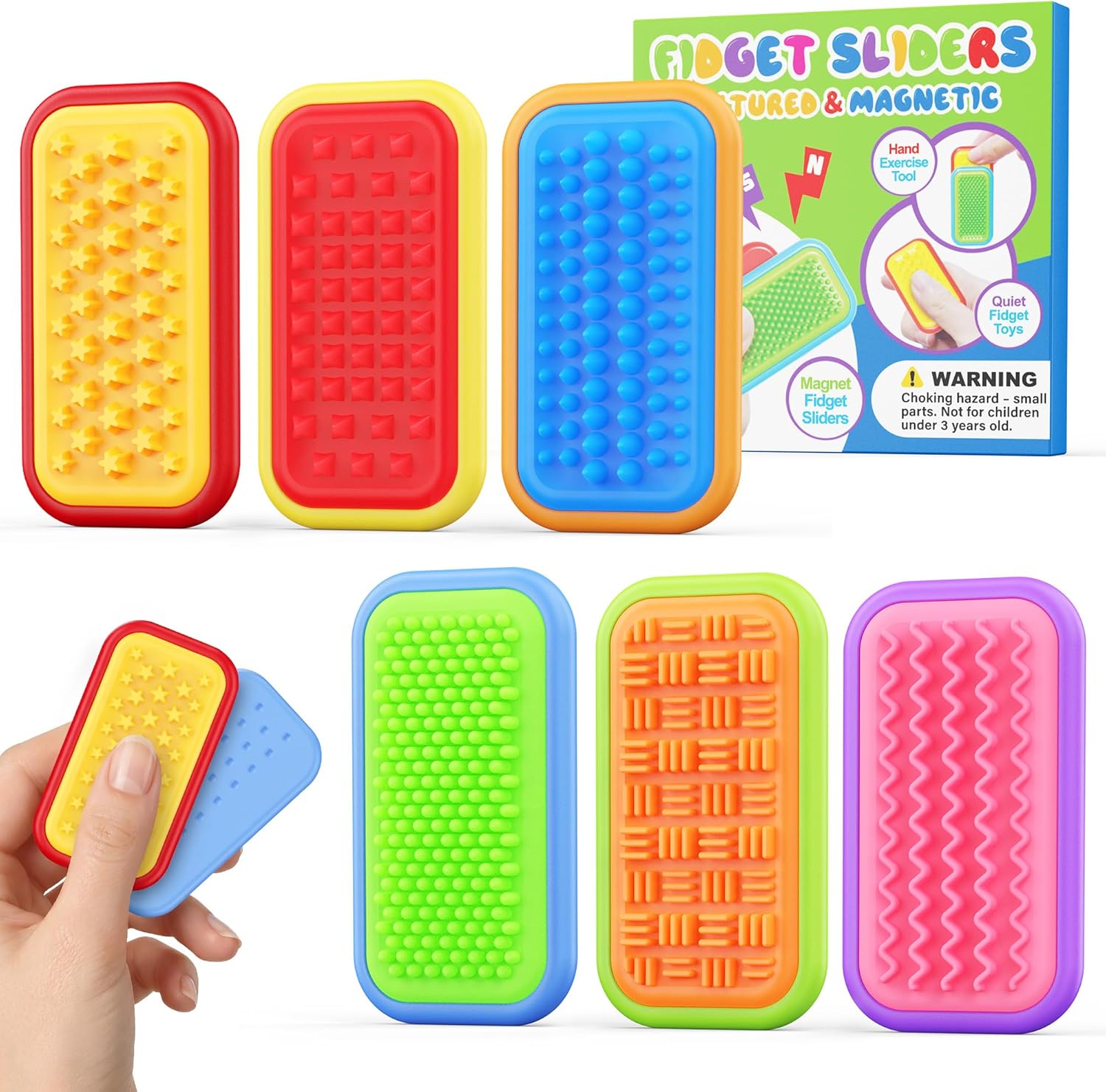 Magnetic Sensory Fidget Toys – Prism Rise & Pulse Line Style Silicone Sliders for Anxiety Relief, Autism & Office Focus, Travel Desk Must-Have for Adults & Kids