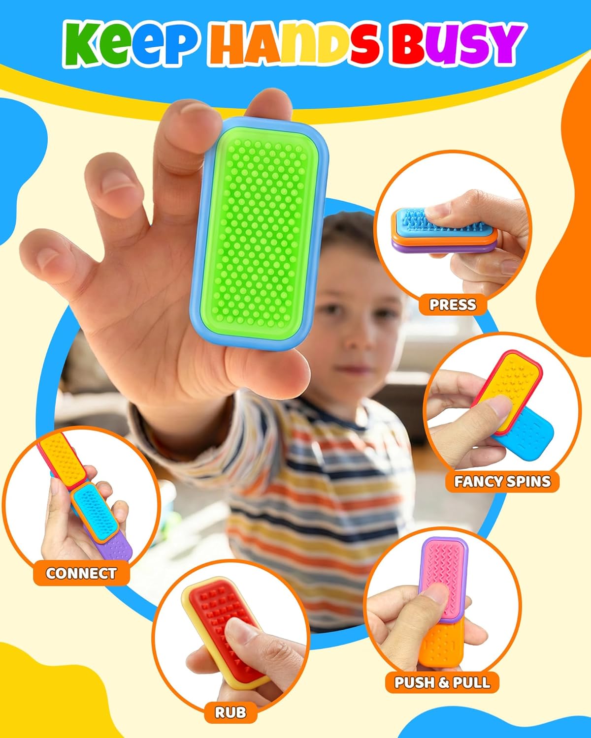Magnetic Sensory Fidget Toys – Prism Rise & Pulse Line Style Silicone Sliders for Anxiety Relief, Autism & Office Focus, Travel Desk Must-Have for Adults & Kids