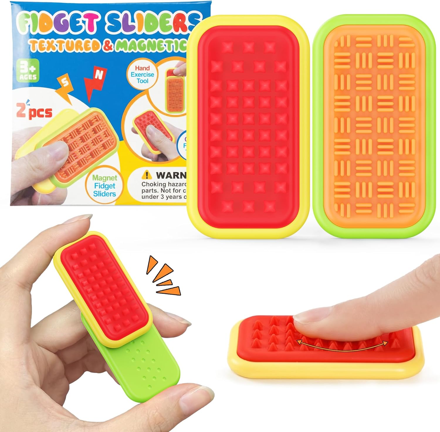 Magnetic Sensory Fidget Toys – Prism Rise & Pulse Line Style Silicone Sliders for Anxiety Relief, Autism & Office Focus, Travel Desk Must-Have for Adults & Kids