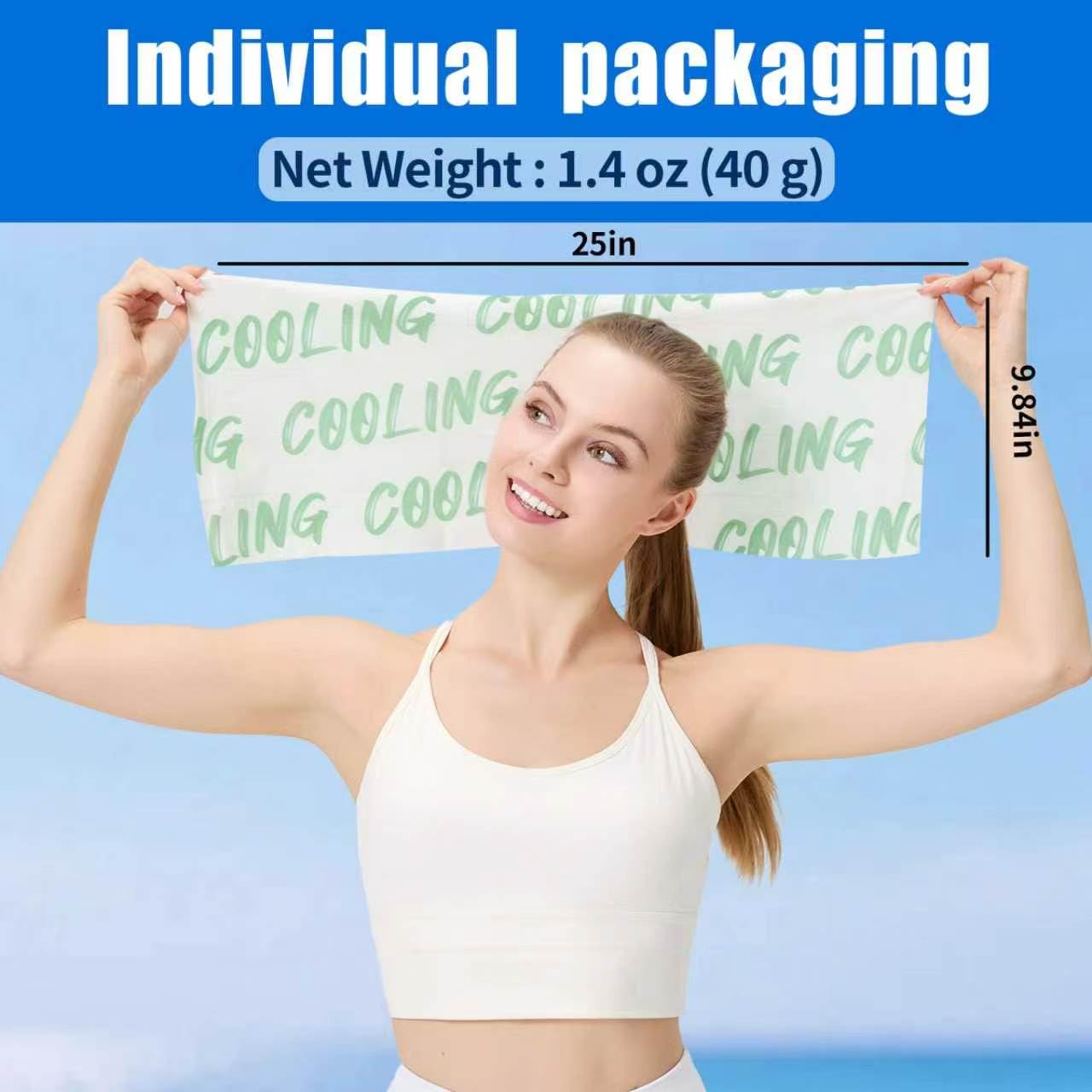 10 Pack Cooling Body Wipes, Alcohol-Free Cooling Towelettes Cooling Towel Alternative for Outdoor Sports, Camping, Hiking, Workout & Hot Weather(Green)