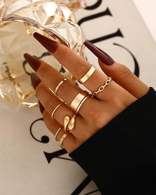 YEEZII 56 Pcs Gold Jewelry Set for Women with 5Pcs Layered Necklace, 5Pcs Layered Necklace, 12 Bracelets, 4 Hoop Earrings, 8 Stackable Rings, 10 hairpins, 12 Studs Earrings Jewerly set for Women
