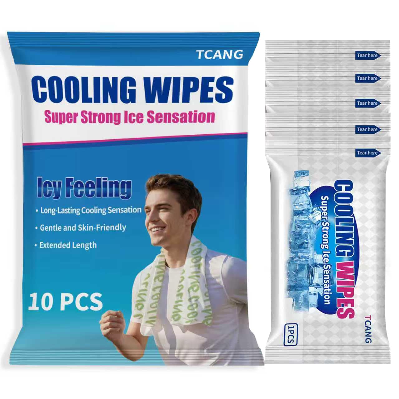 10-Pack Cooling Body Wipes Alcohol-Free Refreshing Towelettes