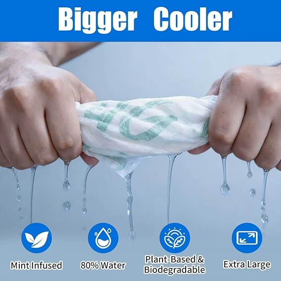 10 Pack Cooling Body Wipes, Alcohol-Free Cooling Towelettes Cooling Towel Alternative for Outdoor Sports, Camping, Hiking, Workout & Hot Weather(Green)