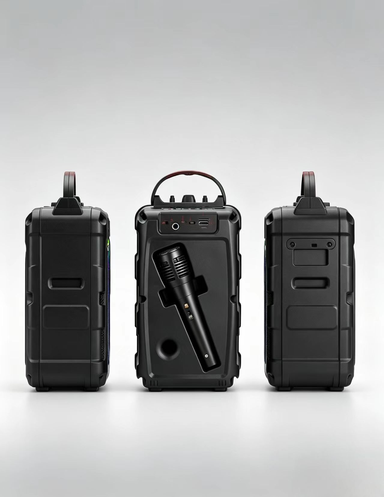 Portable Bluetooth Speaker with Microphone RGB Lights