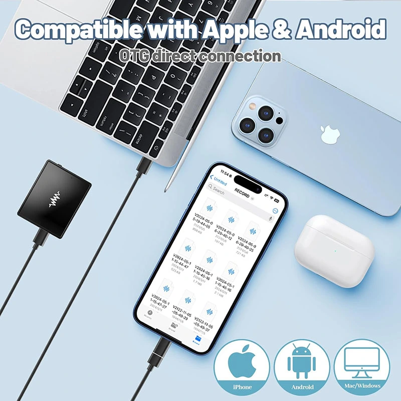 Voice Activated Recorder with Built-in Speaker-One-Button Control-Magnetic-Data Backup