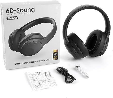 Dnil Wireless Bluetooth Headphones with a Foldable, Over-Ear Design