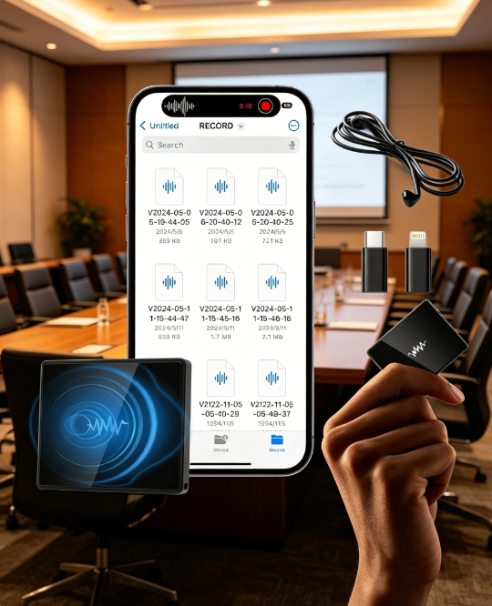 Voice Activated Recorder with Built-in Speaker-One-Button Control-Magnetic-Data Backup