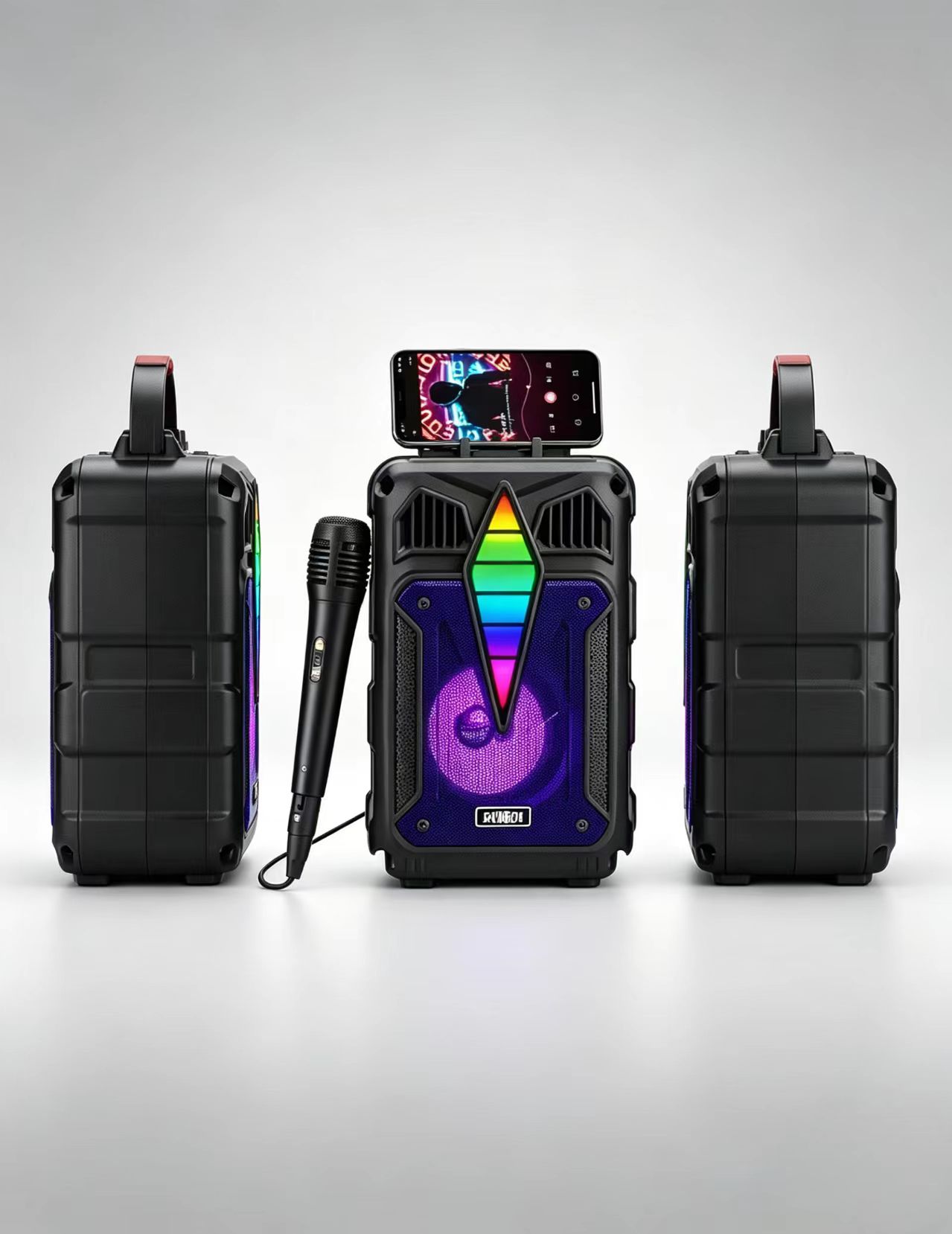 Portable Bluetooth Speaker with Microphone RGB Lights