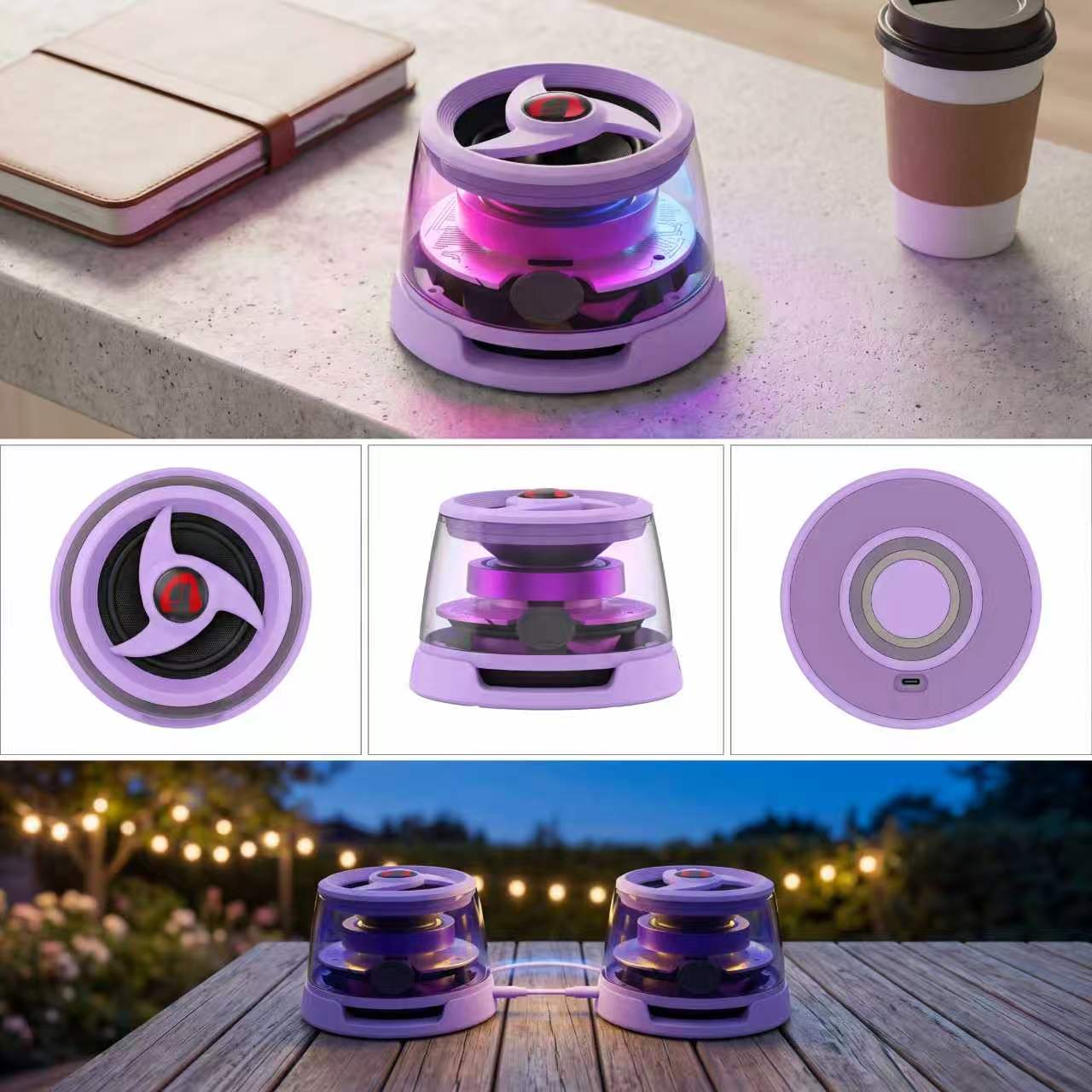 Magnetic Cyber Bluetooth Speaker-Compact-RGB-HiFi Bass-6H Play-TWS-Home&Outdoor