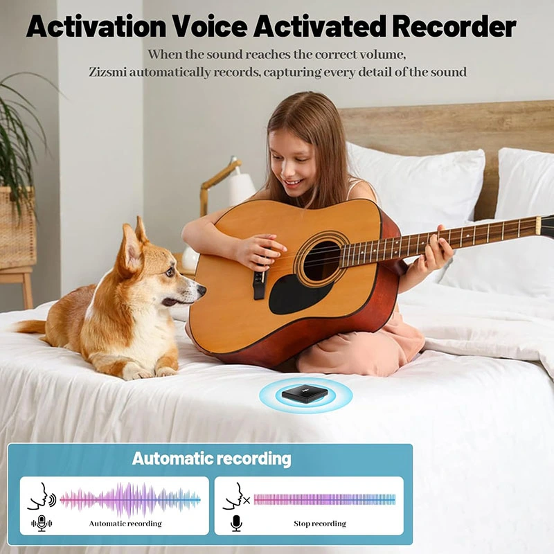 Voice Activated Recorder with Built-in Speaker-One-Button Control-Magnetic-Data Backup