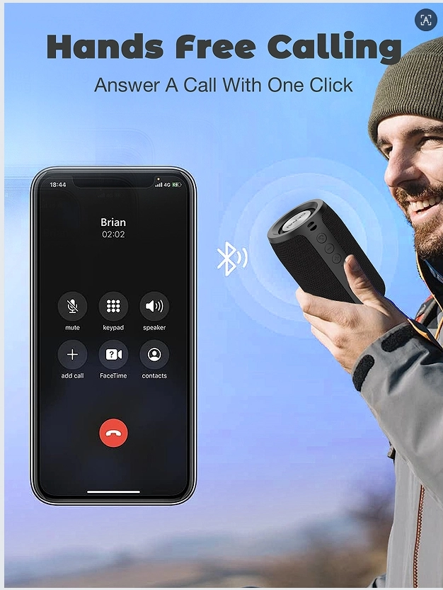 GENAI B26 Waterproof Bluetooth Speaker-Portable-Deep Bass-4H Playtime-Hands-Free Calling