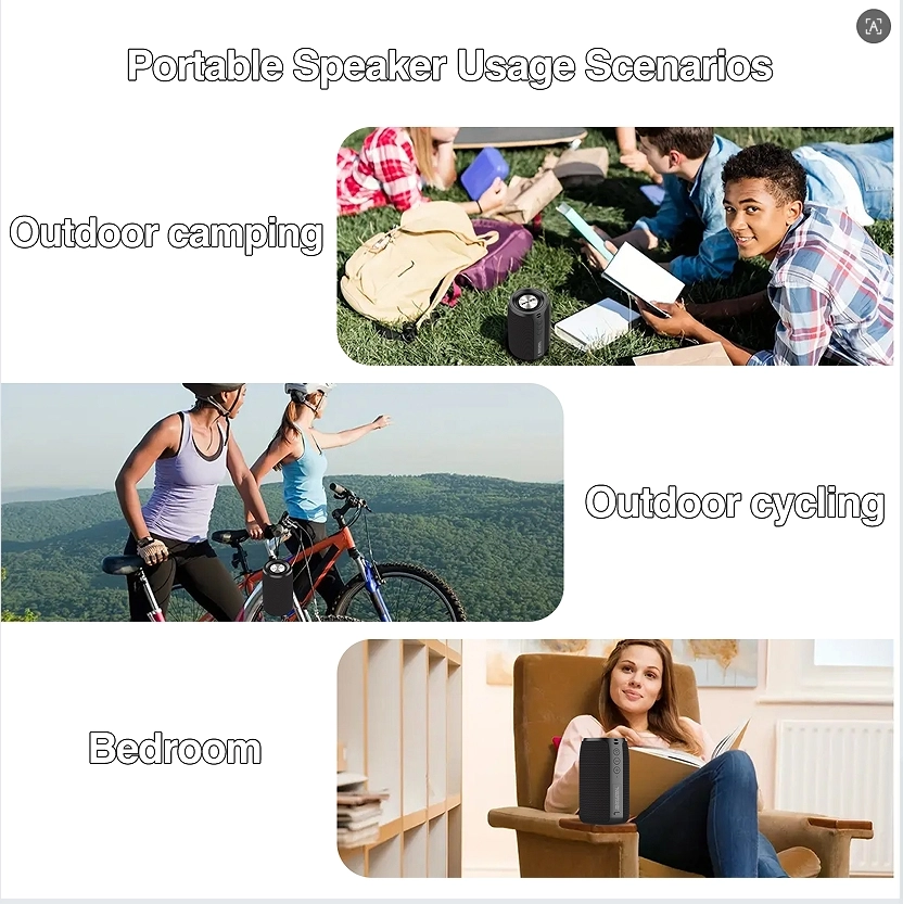 GENAI B26 Waterproof Bluetooth Speaker-Portable-Deep Bass-4H Playtime-Hands-Free Calling