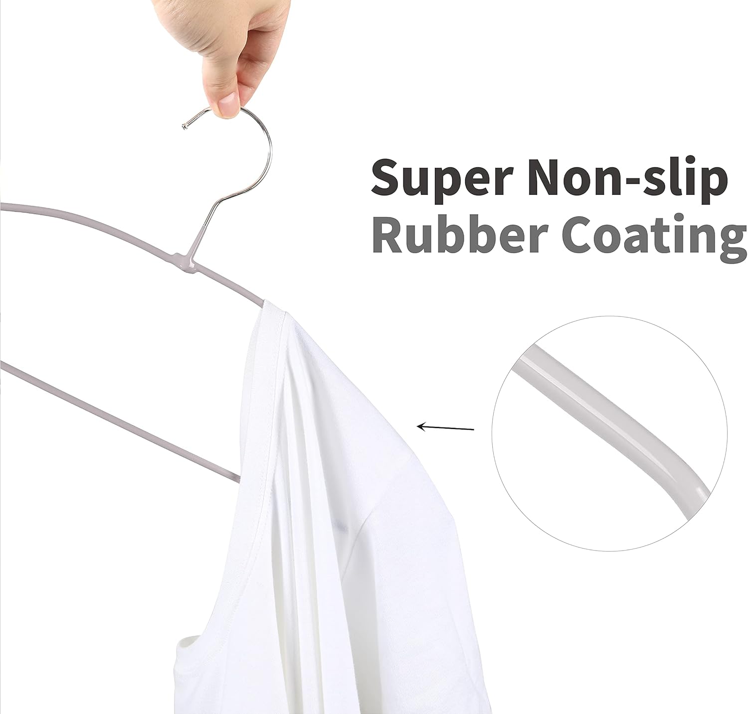 Non Slip Hangers-Heavy Duty Durable Clothes Hangers with Anti-slip Design for Various Coats