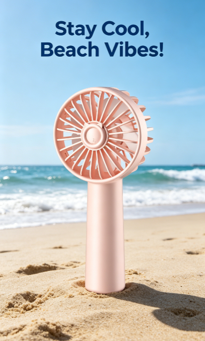 Portable Handheld Electric Fan-3 Speeds USB Rechargeable Mini Fan for Eyelash Makeup-Travel-Outdoor Use