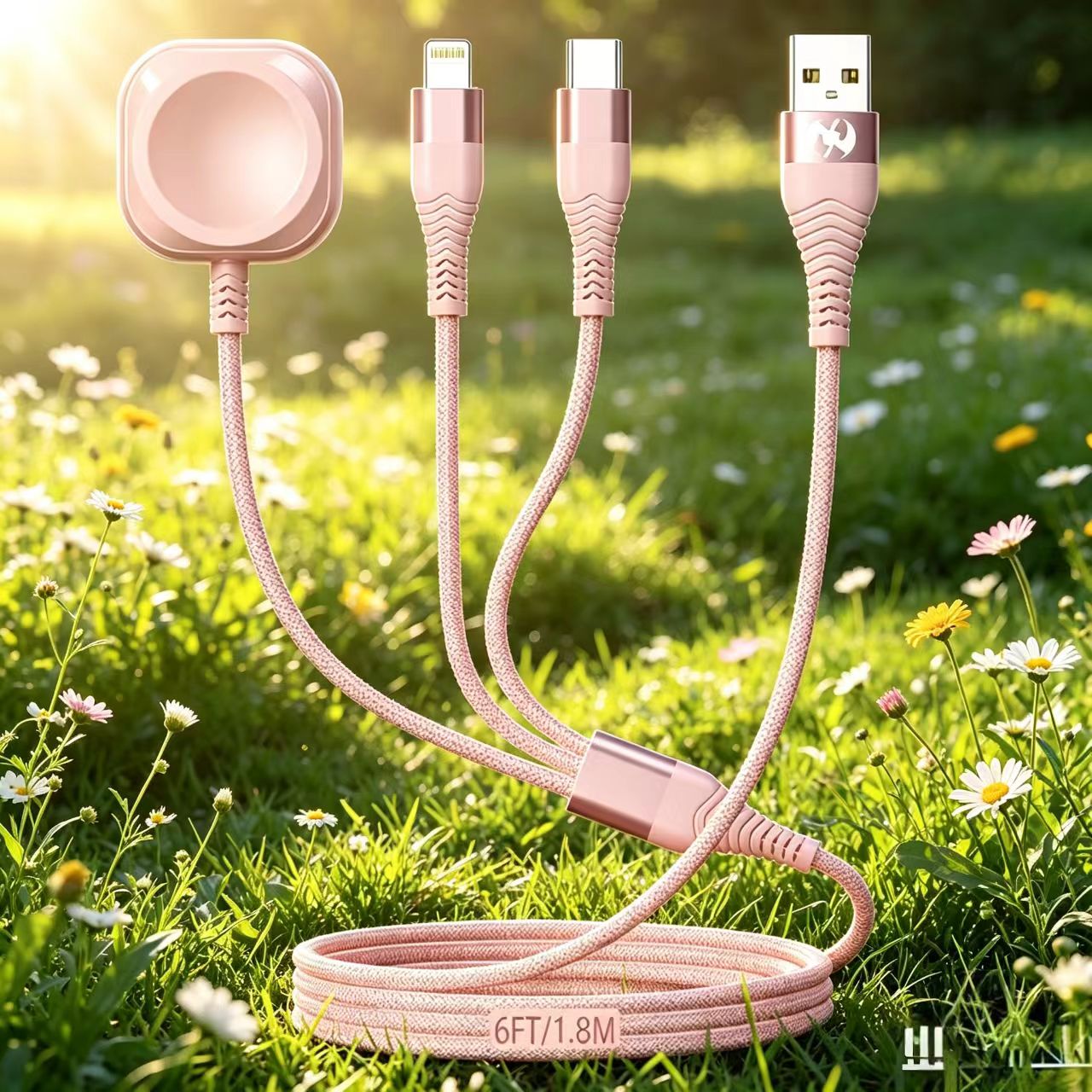 4ft-4in1-multi charging cable-AppleWtch-iPhone-Android-USB-C-Lightning-fast
