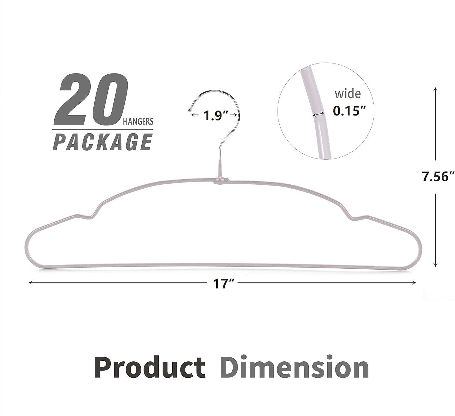 Non Slip Hangers-Heavy Duty Durable Clothes Hangers with Anti-slip Design for Various Coats