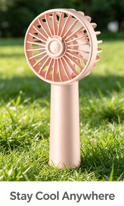 Portable Handheld Electric Fan-3 Speeds USB Rechargeable Mini Fan for Eyelash Makeup-Travel-Outdoor Use