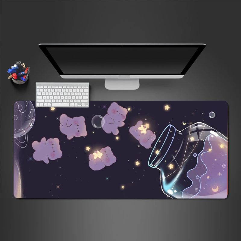 2pc-Large-gaming-mousepad-Starry-Glass-Bear-AntiSlip-Rubber-HD-DeskMat