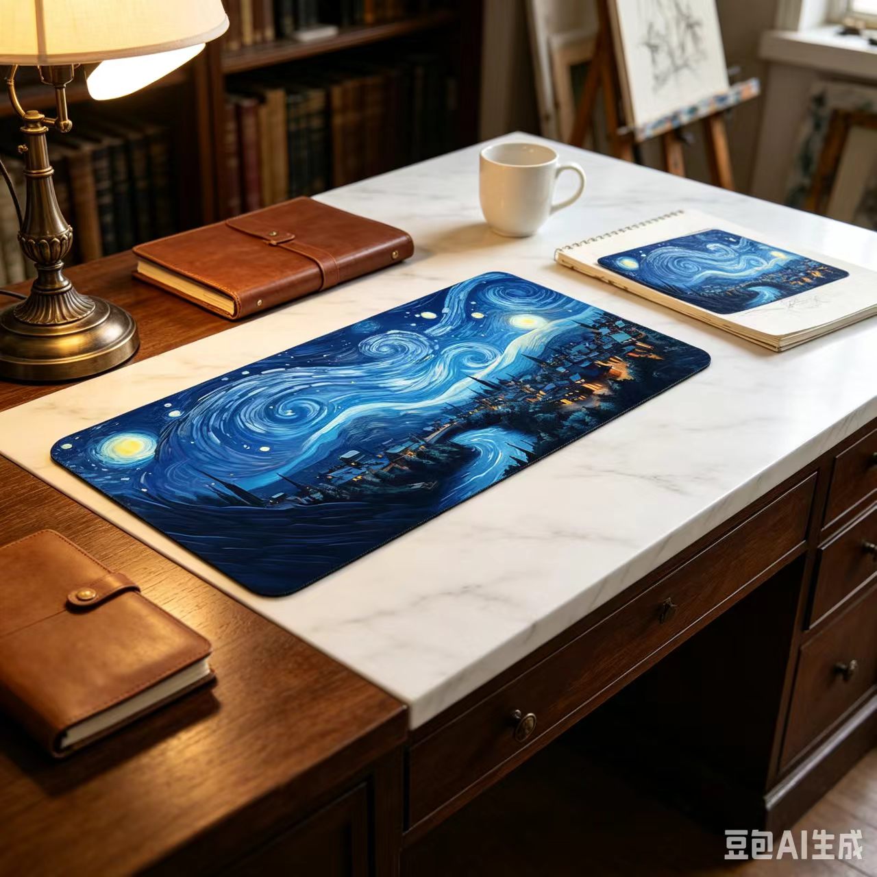 2pc-Night-Starry-Sky-Space-Galaxy-gaming-mousepad-XL-35.4x15.7in-Soft-Rubber