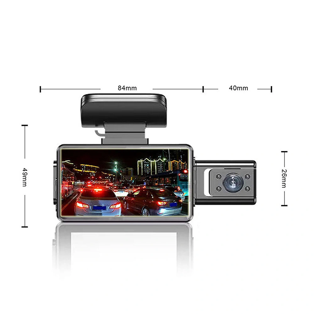 3-Inch Dual Lens Car Dash Cam-Front  Inside Recording-Night Vision-G-Sensor Vehicle Dash Camera