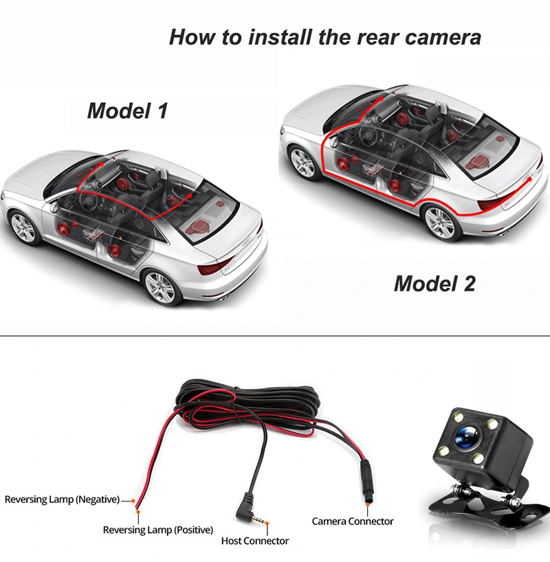 3-Inch Dual Lens Car Dash Cam-Front Inside Recording-Night Vision-G-Sensor Vehicle Dash Camera