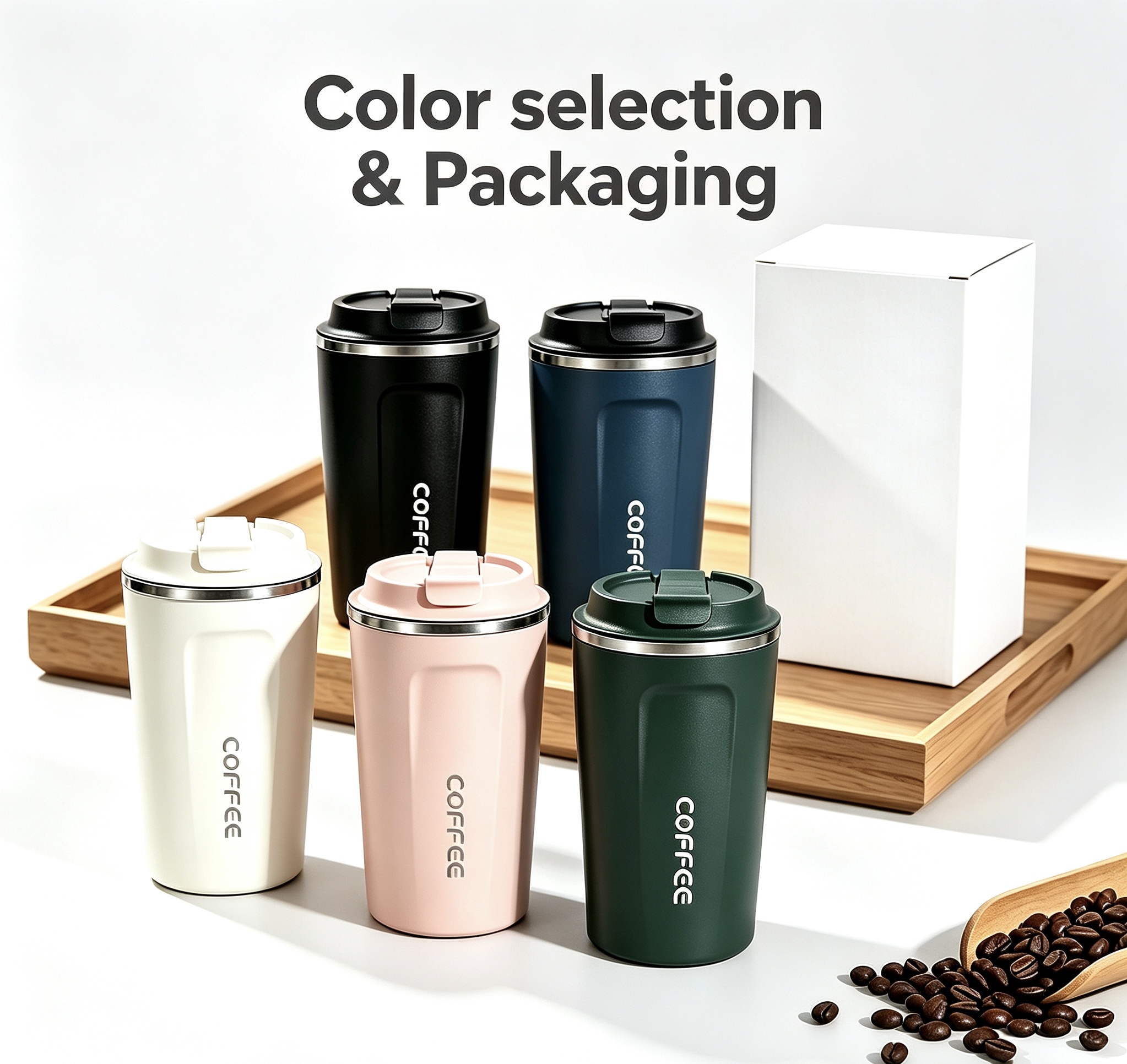 13oz 304 Stainless Steel Tumbler-Insulated Coffee Mug-12H Hot 24H Cold-5 Colors