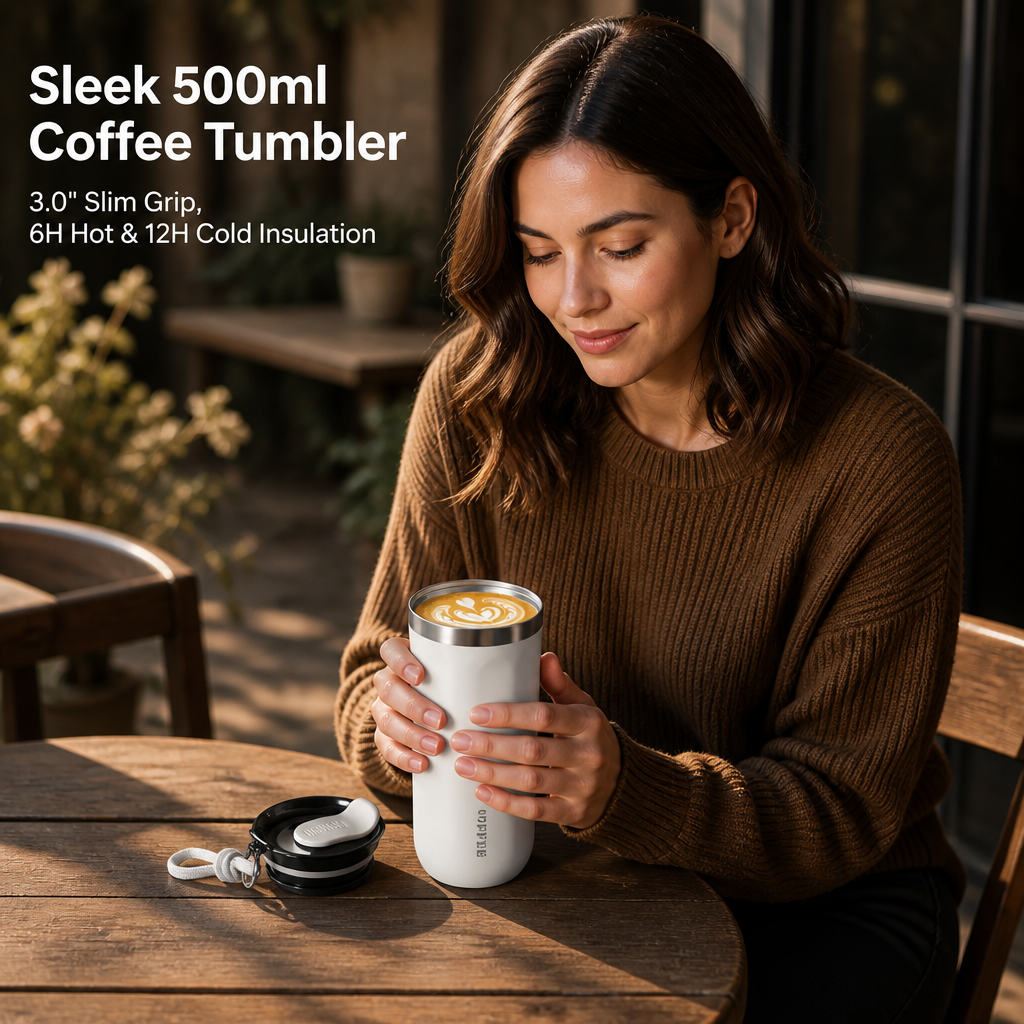 Stainless steel coffee mug-Portable Stainless steel tumbler Vacuum Insulated Travel Cup for Car Office 12oz/17oz