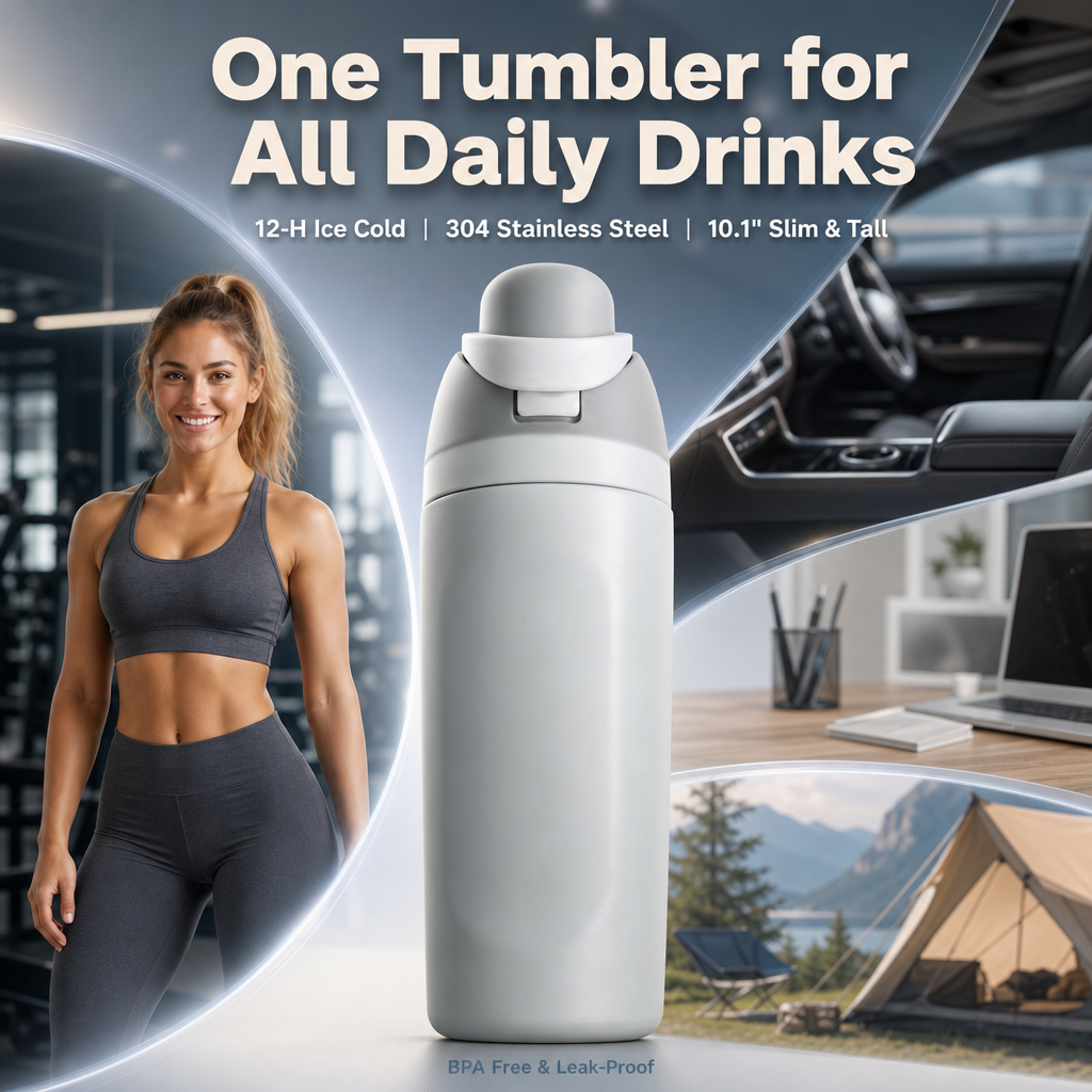 Insulated Tumbler‑480ml Large Capacity Steel Bottle for Outdoor Sports Iced Coffee