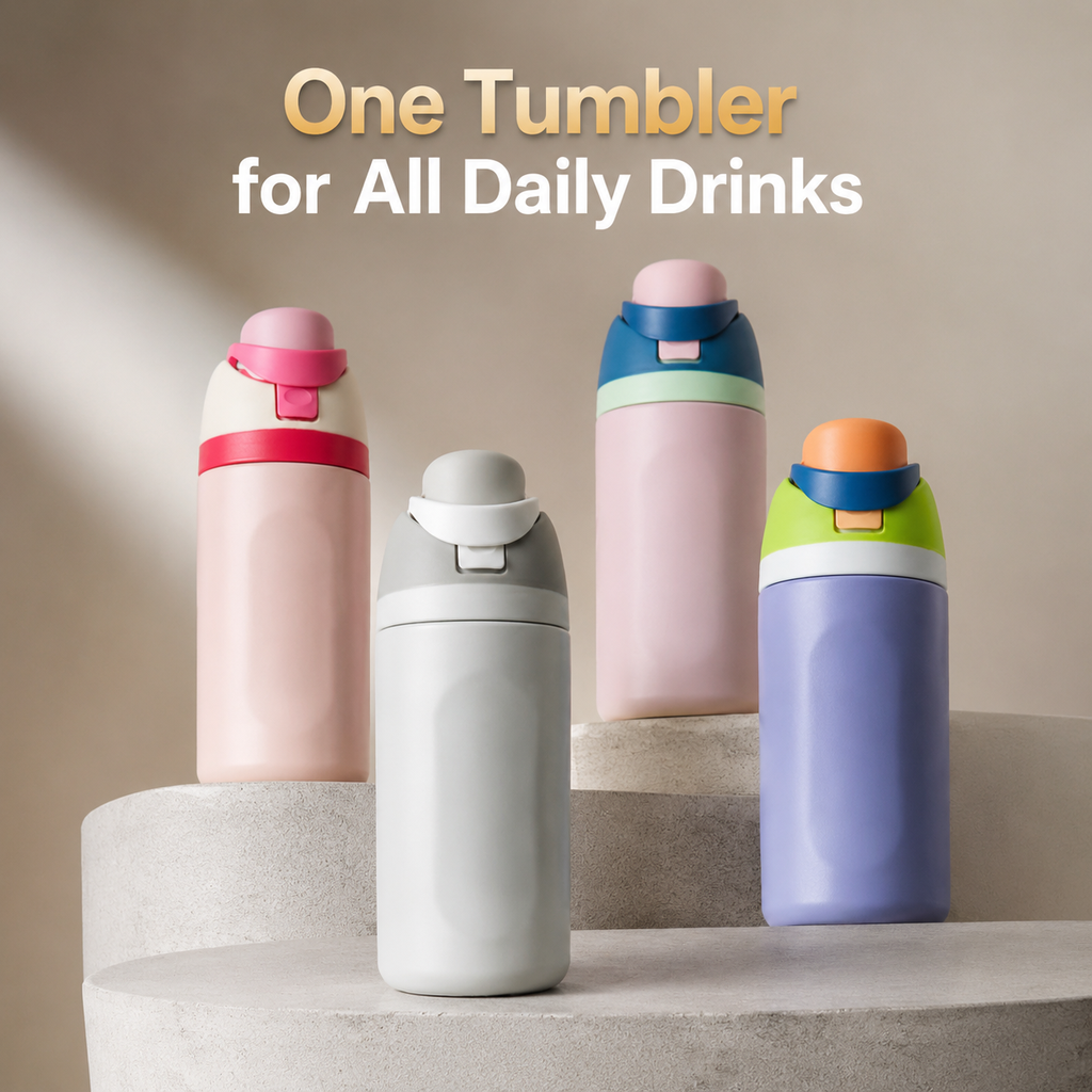 Insulated Tumbler‑480ml Large Capacity Steel Bottle for Outdoor Sports Iced Coffee