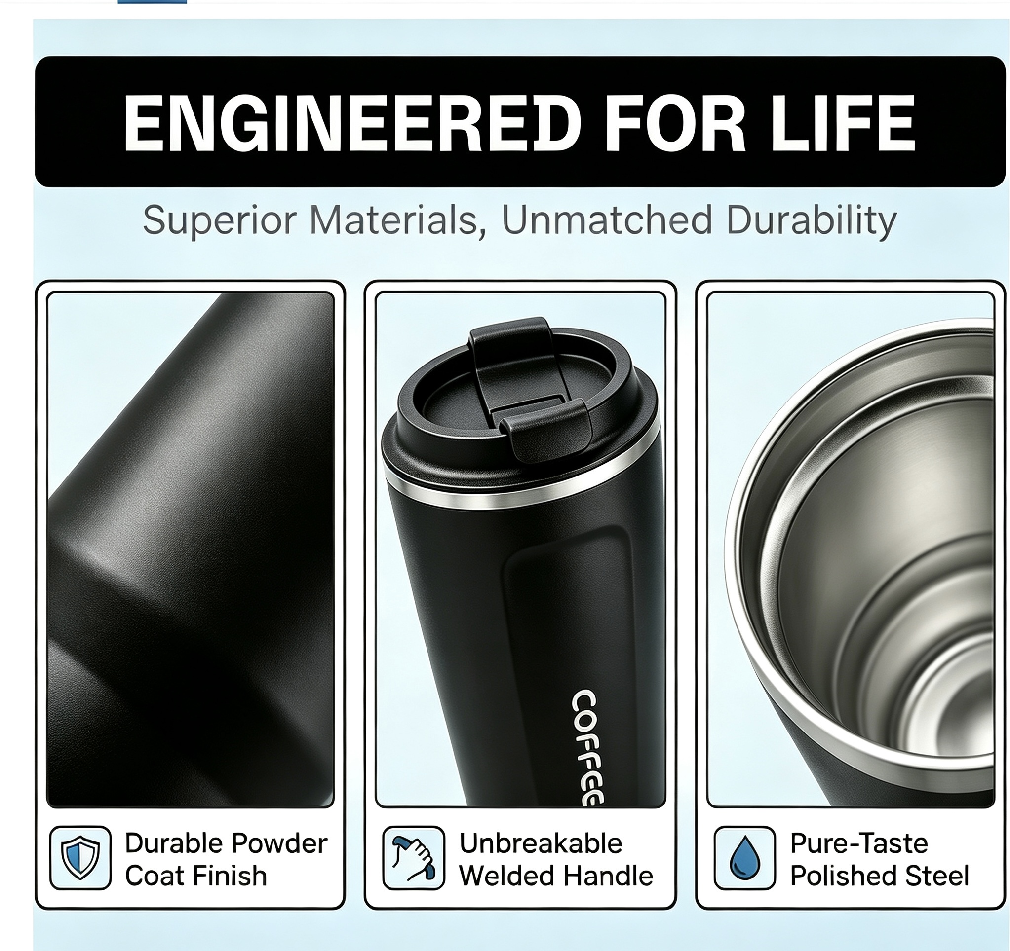 13oz 304 Stainless Steel Tumbler-Insulated Coffee Mug-12H Hot 24H Cold-5 Colors